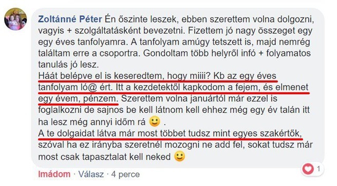 Vélemények Péter Zoltánnétől